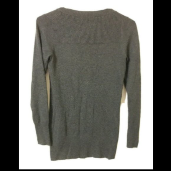 Smart Set Cardigan Sz XS Gray Angora Ribbed Tunic Pockets Academia Grandpacore - Picture 4 of 12
